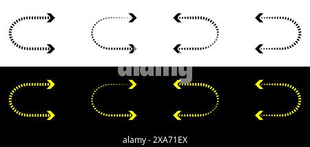 Pfeil auf beide Seiten, Richtungszeichen, Pfeilsymbol auf der rechten und linken Seite. Stock Vektor
