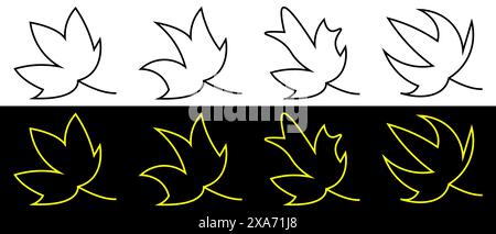 Einfache Abbildung des Blattlinien-Symbols. Leaf-Symbole. Stock Vektor