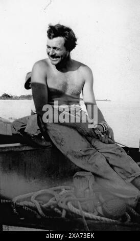 Ernest Hemingway Fishing, Key West, 1928. Kennedy Library Stockfoto