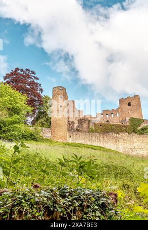 Blick auf die Burgruine Frauenstein in der gleichnamigen Stadt Sachsen Stockfoto