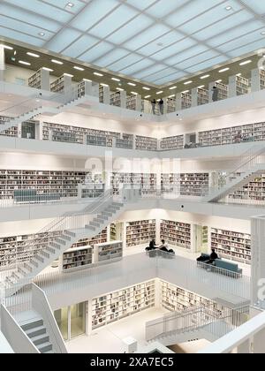 Stadtbibliothek am Mailänder Platz, Stuttgart, Baden-Württemberg, Deutschland Stockfoto