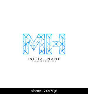 Designvorlage für Symbol des MH TECH-Logos Stock Vektor