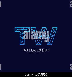 Designvorlage für TW TECH Logo-Symbol Stock Vektor