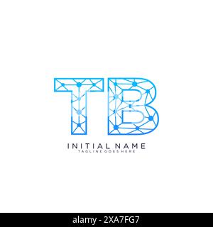 Designvorlage für Symbol des TB TECH-Logos Stock Vektor