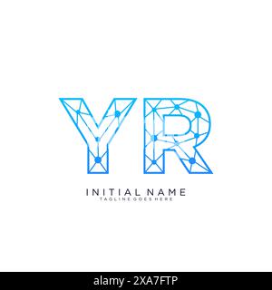 Designvorlage für YR TECH-Logo-Symbol Stock Vektor