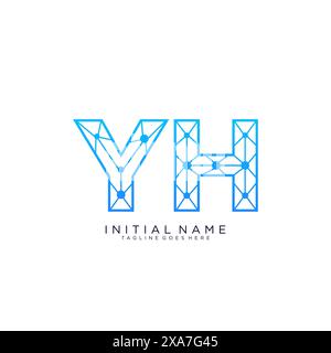 YH TECH Logo Icon Designvorlage Stock Vektor