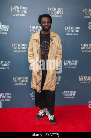 London, Großbritannien. Juni 2024. Omari Douglas besucht den Presseabend für „A View from the Bridge“ im Theatre Royal Haymarket in London. Quelle: SOPA Images Limited/Alamy Live News Stockfoto