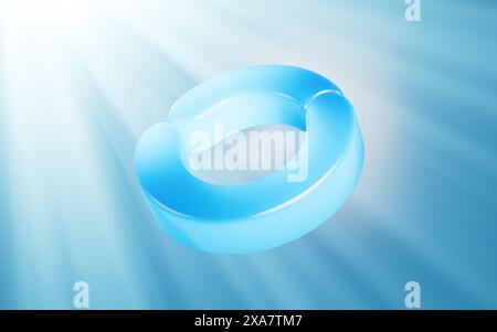 Abstrakte transparente Geometrie, Glasring, 3D-Rendering. 3D-Abbildung. Stockfoto