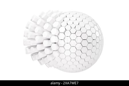 Weiße abstrakte Kugel, 3D-Rendering. 3D-Abbildung. Stockfoto