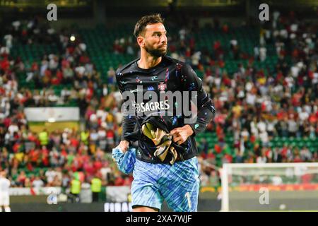 Lissabon, Portugal. Juni 2024. Rui Patricio von Portugal im Einsatz während des UEFA-Freundschaftsfußballspiels zwischen Portugal und Finnland im Estadio Jose Alvalade. Endpunktzahl: Portugal 4:2 Finnland Credit: SOPA Images Limited/Alamy Live News Stockfoto