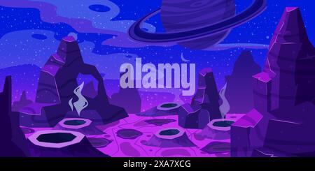 Fantasy Raum Cartoon Spiel Konzept Hintergrund Stock Vektor