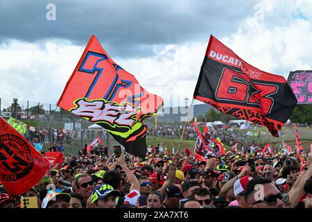 Mugello, Italien. Juni 2024. MotoGP-Fans beim Gran Premio d’Italia Brembo - Rennen, MotoGP-Weltmeisterschaft in Mugello, Italien, 02. Juni 2024 Credit: Independent Photo Agency/Alamy Live News Stockfoto