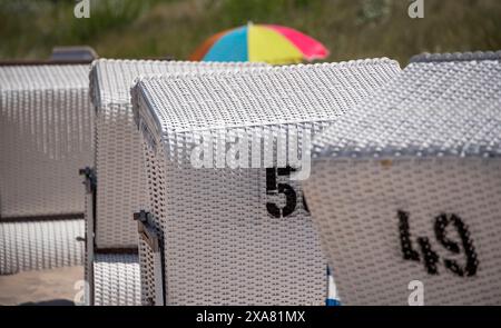 Sommerstart in Zinnowitz auf der Insel Usedom, mit Strandkörben und Urlaubern, Mecklenburg-Vorpommern. Zinnowitz *** Sommerstart in Zinnowitz auf der Insel Usedom, mit Liegestühlen und Urlaubern, Mecklenburg-Vorpommern Zinnowitz Copyright: FrankxHormannx/xnordlicht Stockfoto