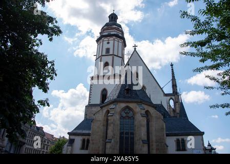 Johann Sebastian Bach arbeitete hier, darunter der Thomaschor in Leipzig, Sachsen Stockfoto