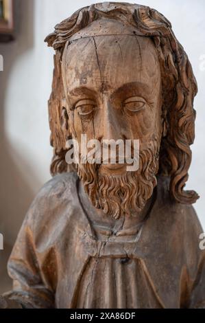 Detaillierte Ansicht des historischen Palmesels in der Stadtkirche St. Johannes des Täufers und St. Martin, Mittelfranken, Bayern, Deutschland Stockfoto