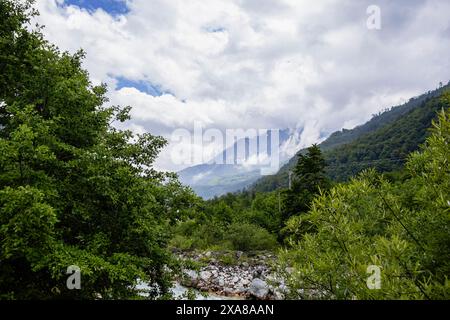 Tal des Flusses Valbona Stockfoto