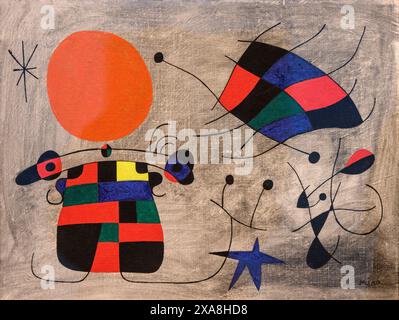 Joan Miro, 1893-1983. Gemälde, das Lächeln der extravaganten Flügel, 1953. Öl auf Leinwand. Stockfoto