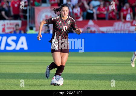 Toronto, Kanada. Juni 2024. Scarlett Camberos #10 von Mexiko in Aktion während eines internationalen Freundschaftsspiels im BMO Field. Das Spiel endete mit 1:1. Quelle: SOPA Images Limited/Alamy Live News Stockfoto