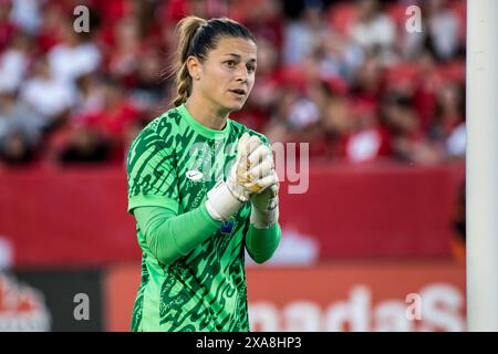 Toronto, Kanada. Juni 2024. Sabrina D'Angelo #18 von Kanada in Aktion während eines internationalen Freundschaftsspiels auf dem BMO Field. Das Spiel endete mit 1:1. Quelle: SOPA Images Limited/Alamy Live News Stockfoto