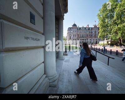 Das britische ministerium für Wirtschaft und Finanzen, im Zentrum Londons Stockfoto