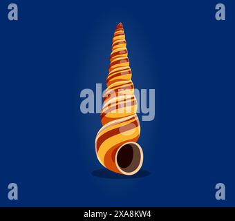 Unterwassertiere Schriftart, Nummer 1 als Muschel- oder Meeresschildkrötenalphabet, Zeichentrickvektor. Sea Animals Schriftart oder Ocean ABC Schriftart mit Cartoon Seashell in Nummer 1 für Unterwassertyp Stock Vektor