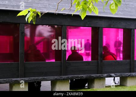 Serpentine South, London, Großbritannien. Juni 2024. Serpentine Pavilion 2024, Mass Studies des koreanischen Architekten Minsuk Cho. Quelle: Matthew Chattle/Alamy Live News Stockfoto