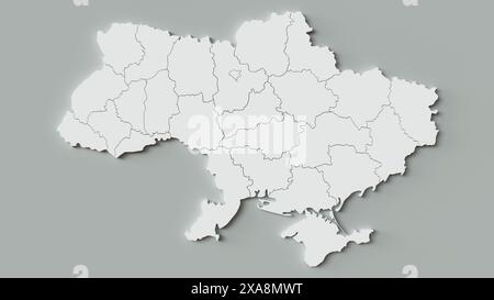 3D-Rendering der Ukraine-Karte Stockfoto