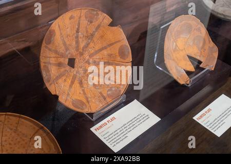 Ausstellung von Artefakten aus Petra, Jordanien. BYU Museum of Peoples and Cultures in Provo, Utah. Stockfoto