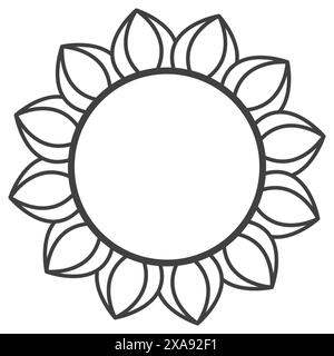 Tribal flammende Sonne Illustration Design Element Linie Sonnenblume Vektor isoliert auf weißem Hintergrund Stock Vektor