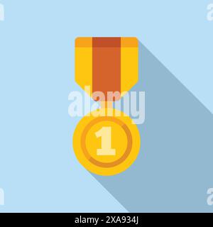 Glänzende Goldmedaille, die die Besten bei einem Wettbewerb darstellt Stock Vektor
