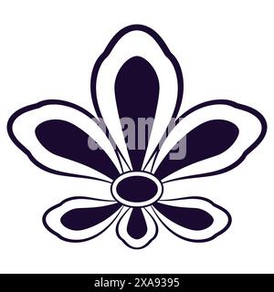 Mardi Gras Fleur de Lis Icon Schwarze Linie Design Element Vektor Illustration isoliert auf weißem Hintergrund Stock Vektor