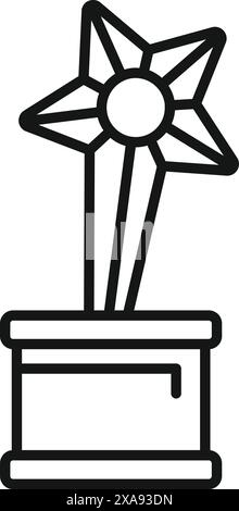 Der Golden Star Award auf einem Podium steht für den Sieg Stock Vektor