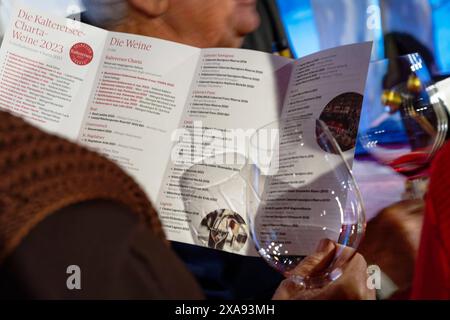 Natur Genuss Wein Weinanbau Kunst Kultur Welterbe Kalterersee Charta 31.05.2024 Kaltern/Kaltern Italien Südtirol Kaltern am Kalterer See/Kaltern g Stockfoto