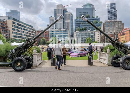 Gun Salute Eingang am London Concours 2024 Stockfoto