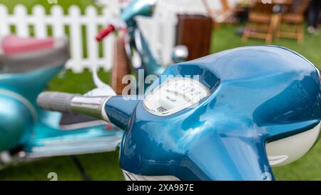 Vintage-Roller/Moped auf dem London Concours 2024 Stockfoto