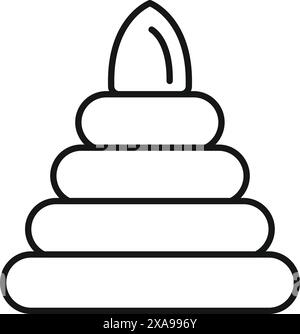 Stapelringe sind ein einfaches, aber ansprechendes Spielzeug, das Kindern dabei hilft, grundlegende Fähigkeiten zu entwickeln Stock Vektor