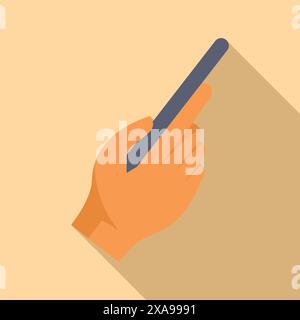 Die Person signiert ein Dokument oder zeichnet auf einem Tablet mit einem Stift, um die Präzision zu erhöhen Stock Vektor