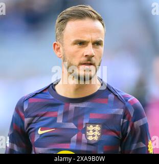 Juni 2024 - England gegen Bosnien und Herzegowina - International Friendly - St. James' Park. James Maddison. Bild : Mark Pain / Alamy Live News Stockfoto