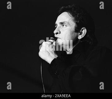 JOHNNY CASH amerikanischer Country- und Westkünstler auf Tour in Schweden und Stockholm Stockfoto