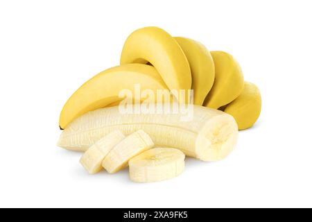 Bananen isoliert auf weißem Hintergrund Stockfoto