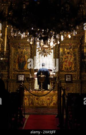 ISTANBUL, TÜRKEI - 06. JANUAR 2024: Feier der Epiphanie im Ökumenischen Patriarchat von Konstantinopel, Istanbul Stockfoto