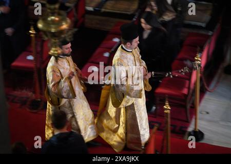 ISTANBUL, TÜRKEI - 06. JANUAR 2024: Feier der Epiphanie im Ökumenischen Patriarchat von Konstantinopel, Istanbul Stockfoto