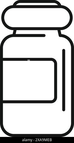 Darstellung einer einfachen Arzneimittelflasche, perfekt zur Darstellung von pharmazeutischen Produkten oder medizinischen Behandlungen Stock Vektor