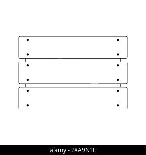 Symbol für leere Holzkiste. Vektor-Aufbewahrungsbox in linearer Ausführung isoliert auf weiß. Signieren Sie für mobiles Konzept und Webdesign. Umrisssymbol für Gartenkiste aus Holz Stock Vektor