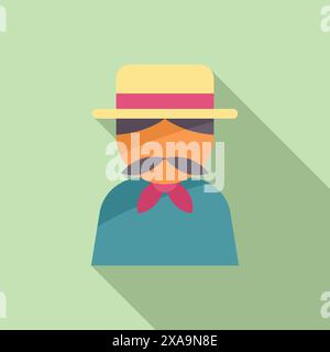 Stilvoller Mann mit traditionellem mexikanischem Outfit Stock Vektor