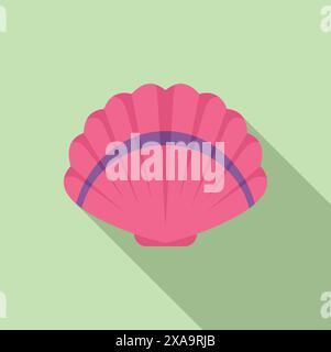 Rosafarbene Muschel mit Muschelmuster verleiht jedem Design einen Hauch von Küste Stock Vektor