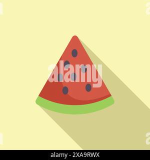 Minimalistische Illustration mit einer einzigen Scheibe Wassermelone, die die erfrischende und lebendige Natur dieser Sommerfrucht unterstreicht Stock Vektor
