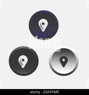 PIN-Symbol-Taste in sozialen Medien Stock Vektor