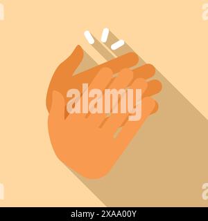 Klatschende Hände zeigen Zustimmung und Anerkennung in einem flachen Design Illustration Vektorsymbol isoliert auf einem Hintergrund Stock Vektor