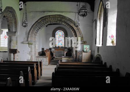 St John the Baptist's Church in Edlingham, erbaut von den Normannen im 12. Jahrhundert, Northumberland, England, Großbritannien Stockfoto